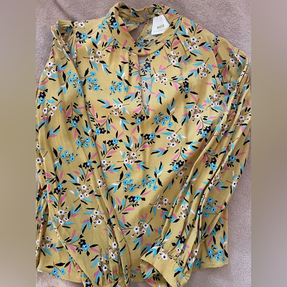Maeve Anthropologie Meadowsweet Long Sleeve Floral Blouse - Picture 3 of 8